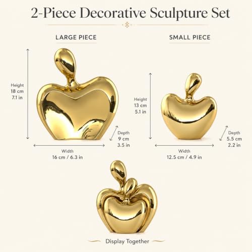 XMGZQ Hugging Couple Statue Ceramic Lover Figurine Home Decor is a Romantic Gift for Her on Wedding Anniversary and Valentines, TV Stand Decoration Knick Knacks for Shelves (Gold, 7in) - Image 2