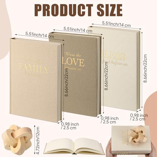 Feifeiya 4 Pcs Sage Green Faux Decorative Books with Wooden Knot - Image 3