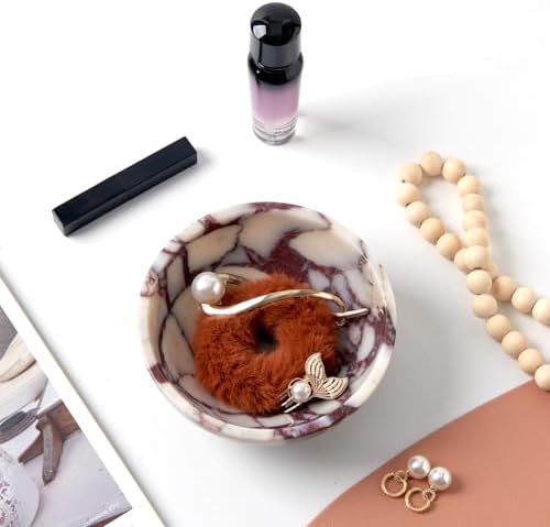 Luxury Natural Marble Catchall Bowl, Jewelry Dish Trinket Tray Home Decor - Image 5