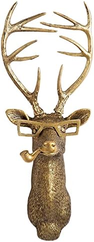GUASDIE Animal Heads Wall Decor, Faux Deer Head Mount, Animal Sculptures Wall Decor, Resin Animal Head Wall Hanging Decoration for Living Room Bedroom Kitchen Gift,Deer - Image 4