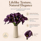 Mandy's 20pcs Grape Purple Calla Lily Artificial Flowers - Image 2