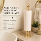 WallCharmers Gold Giraffe Paper Towel Holder & Metal Toilet Paper Stand - Image 4