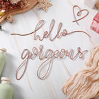 Hicarer Metal Hello Gorgeous Wall Art Minimalist Wall Decor, Rose Gold - Image 5