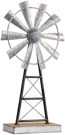 Charming Tall Galvanized Windmill Decor, Metal Windmill Accent for Farmhouse Shelf Decor and Living Room, Adding a Touch of Rustic Farmhouse Decor to Your Home Space - Image 7