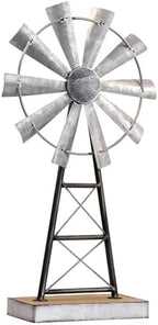 Charming Tall Galvanized Windmill Decor, Metal Windmill Accent for Farmhouse Shelf Decor and Living Room, Adding a Touch of Rustic Farmhouse Decor to Your Home Space - Image 7