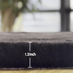 ORINOVA Black Shag Faux Rabbit Fluffy Fur Rugs - Image 2