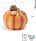 Fitz and Floyd Fall Harvest 8-Inch Pumpkin Cookie Jar - Image 2