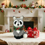 naturevibe 7.5 Inch Sisal Raccoon Figurine for Rustic Christmas Decorations - Image 3