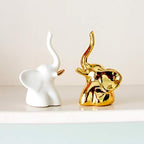 Gold and White Elephant Statues,1 Pair by HOMECREATER