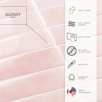 Smart Tiles Peel and Stick backsplash, Stacked Powder Pink, 11.43"x9" - Image 5