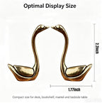 2‑Pack Solid Brass Swan Figurines,Brass Animals Figurine Decorative,Vintage Mini Metal Swan Statue, Romantic Decorative Sculpture for Desktop Bookshelf Mantel, Collectible Gift (2.2" H ×1.77" W) - Image 3
