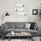 3 Pcs Black And White Bathroom Decor Rustic Flower Black Wall Art Accept Let Go Have Faith Farmhouse Bedroom Wall Decor Wooden Inspirational Quotes Grey Decoration for Living Room(Black,12 x 4 Inches) - Image 2