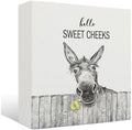 Funny Bathroom Wooden Signs - Rustic Hello Sweet Cheeks Bathroom Decor, Funny Farmhouse Donkey Decor, 6 X 6 Inches by Unknown