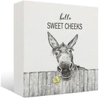 Funny Bathroom Wooden Signs - Rustic Hello Sweet Cheeks Bathroom Decor, Funny Farmhouse Donkey Decor, 6 X 6 Inches by Unknown