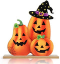 Halloween Decorations Indoor Wooden Pumpkin Halloween Decor Pumpkin Table Sign Centerpieces Standing Tabletop Decoration for Holiday Desk Tiered Tray Party Shelf Fall Autumn Decorations Farmhouse Home by Sophena