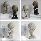 Lukitas Atlas Holding Up World Statue and Sculpture, Resin 11.5'' - Image 2