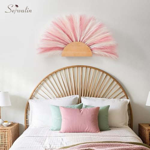 Serwalin 60PCS 17.7" Pink Pampas Grass Boho Feathers Decor for Home Decor - Image 4