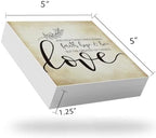 Inspirational Bible Verse 1 Corinthians 13:13 Faith Hope and Love Wooden Box Sign Scripture Desk Decor Rustic Scripture Wood Block Plaque Box Sign for Home Office Shelf Table Decoration - Image 7