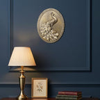 Newinhome Vintage Peacock Wall Sculpture Antique Wall Decor, Hand Painted Wall Decoration with Embossed Peacock Design, Gold Decor for Bedroom Living Room Hallway, Housewarming Gift - Image 5