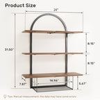 XLHOMO Floating Shelf for Wall- 31.5"x 24" 3+1 Tier Floating Shelves with Basket for Bathroom, Living Room,Bedroom and Kitchen Rustic Brown - Image 2