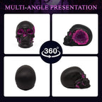 Black and Purple Resin Skull Figurine Statue. Good Gifts for Skull Lovers - Image 2