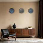Metal Wall Sculpture,11.4''Distressed Black Gold Round Metal Wall Art Decor - Image 5