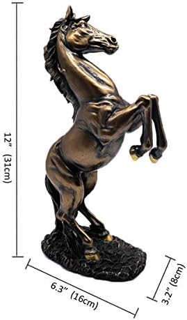 Lependor 12 inch Standing Horse Resin Statue for Home Decor Animal Ornament Sculpture Art Figurine Decorative - Bronze - Image 7