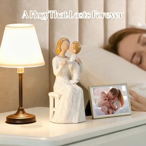 Mother and Baby Figurine, New Mom Gift Resin Statue, Motherhood Sculpture - Image 3