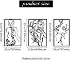 CHENGU 3 Pieces Metal Minimalist Abstract Woman Wall Art Line Drawing Wall Art Decor Single Line Female Home Hanging for Kitchen Bathroom Living Room - Image 5