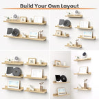 upsimples Floating Shelves for Wall Decor Storage, Natural, 6Pcs, 15.7'' - Image 4