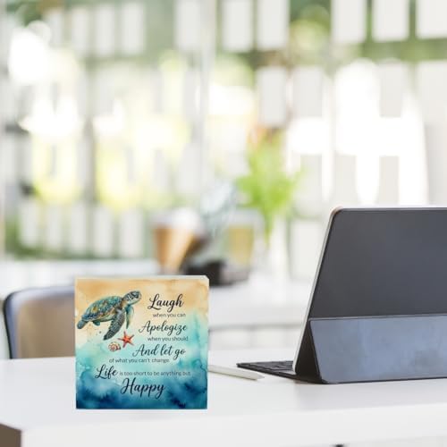 Sea Turtle Decor Summer Decorations for Home Beach Room Decor Summer Decorations Wooden Box Sign for Home Office Farmhouse Table Shelf - Image 5