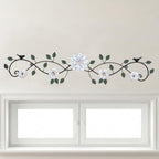 Birminwind Metal Flower Wall Art above Door: 3D Floral Wall Décor above Window with Bird Leaves - 32.28" French Country Decoration above Bed Couch Tv (White) by Birminwind