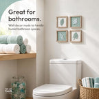 Tide and Tales 3d Sage Green Framed Wall Art, Set of 4, Bathroom Decor - Image 5