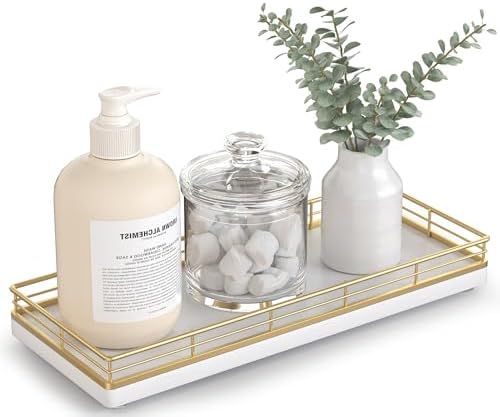 Bathroom Tray for Counter Top Organizer, Oak Wood Vanity Tray by Focusonit