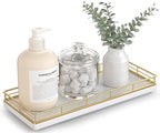 Bathroom Tray for Counter Top Organizer, Oak Wood Vanity Tray by Focusonit