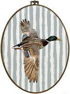 dvhdajed Light Blue Mallard Duck Oval Wall Art Decor, Mallard Duck Nursery Decor,Coquette Ducks Framed Canvas Art, Rustic Farmhouse Ducks Wall Hanging Decoration for Bedroom Nursery Bathroom,8.7x11.3 by dvhdajed