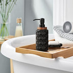 RQYIXI Ceramic Bathroom Accessories Set,Black,6 Piece,with Trash Can - Image 6