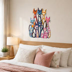 Wesiti Cat Wall Art Decor Iron Wall Sculptures Decor, 10.6 x 11.4 Inches - Image 5