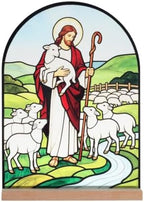 KOMI Jesus and Lambs Stand Statue Acrylic Catholic Icons Ornament Home Altar Decor Christian Gifts by KOMI