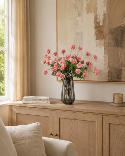 Neutral Pink Chrysanthemums with Vase,fall fakeflowers for inside Decor - Image 5