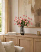 Neutral Pink Chrysanthemums with Vase,fall fakeflowers for inside Decor - Image 5