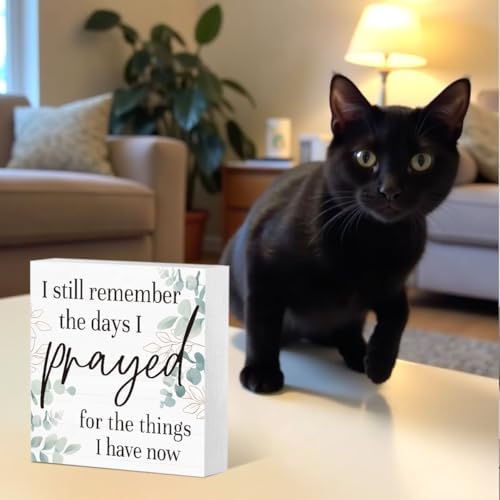 I Still Remember the Days I Prayed Wooden Sign,Christian Sign Home Decor Wooden Plaque for Rustic Home Farmhouse Office Living Room Desk Shelf Decor and Accessories - Image 4