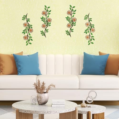 DUOOLN 2Pcs Metal Tree Leaf Wall Decor, Flower Art for Kitchen-Vintage - Image 4