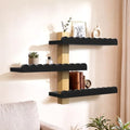 3-Tier 100% Solid Wood Shelves for Wall, Scalloped Rustic Floating Shelves, Wall Decor with Planter Vase, Wall Shelf for Apartment, Living Room and Bedroom by Unknown