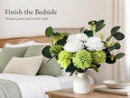 Fake Flowers Bouquet with Vase Faux Silk Flowers Mums Peony Eucalyptus - Image 3