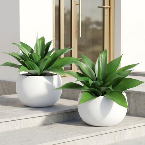 Agave Plant Artificial Faux Agave Plant 16.5In (Light Green) 2Pack by ENALGRE