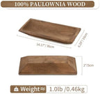 Hanobe Wood Decorative Dough Bowl for Coffee Table Decor, 14" Rustic Brown - Image 5