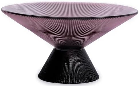 Tapered Glass Decorative Bowl(Purple), 9.8 Inches Handblown Glass Bowl with Modern Two-Tone Cone Shape,Decorative Fruit Bowl for Home Decor, Table Centerpiece, Kitchen Island, and Dining Decor by Unknown