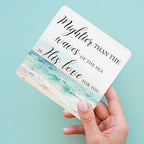 Prayer Closet Essentials Wooden Decor 5"X5", Mightier Than the Waves His Love Wooden Desk Table Sign for Prayer Corner Closet, Christian Desk Table Gifts for Woman Man (5x5 Inch) - Image 5