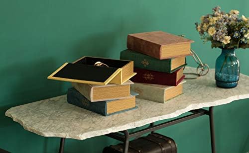 Decorative Vintage Book Shaped Trinket Storage Box - Yellow - Image 6